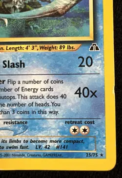 Kabutops Neo Discovery 25/75 Pokemon Card Non Holo Rare - MP - Image 5