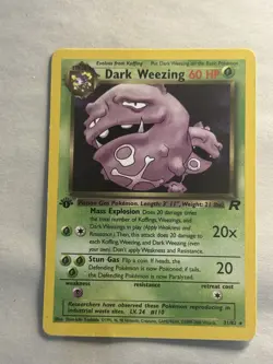 1st Edition Dark Weezing - 31/82 Team Rocket Pokemon Card LP+ Non Holo Rare - Image 1