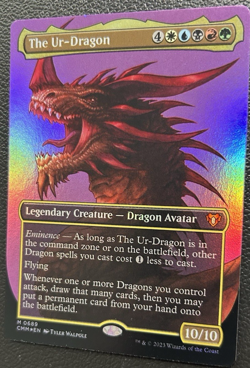MTG Magic the Gathering FOIL The Ur-Dragon Borderless CMM! NM/Mint: Pack Fresh - Image 1