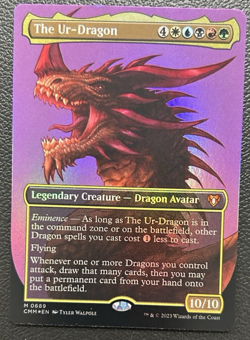 MTG Magic the Gathering FOIL The Ur-Dragon Borderless CMM! NM/Mint: Pack Fresh - Image 2