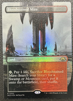 MTG Magic the Gathering FOIL Bloodstained Mire Borderless MH3! NM/Mint !! - Image 1
