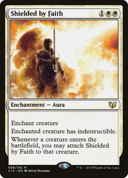 SHIELDED BY FAITH Commander 2015 MTG White - Rare - Image 1