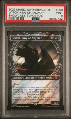2023 MTG TALES OF MIDDLE-EARTH SHOWCASE-SURGE FOIL WITCH-KING OF ANGMAR PSA 9 - Image 1