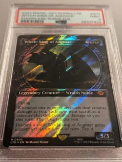 2023 MTG TALES OF MIDDLE-EARTH SHOWCASE-SURGE FOIL WITCH-KING OF ANGMAR PSA 9 - Image 3