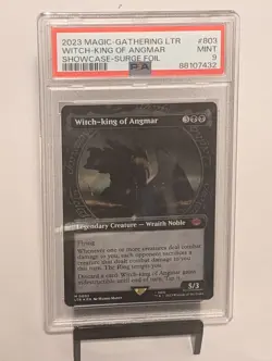 2023 MTG TALES OF MIDDLE-EARTH SHOWCASE-SURGE FOIL WITCH-KING OF ANGMAR PSA 9 - Image 4