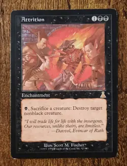 MTG Attrition- WRITTEN ON BACK - Urza's Destiny Magic the Gathering Card #52 - Image 1