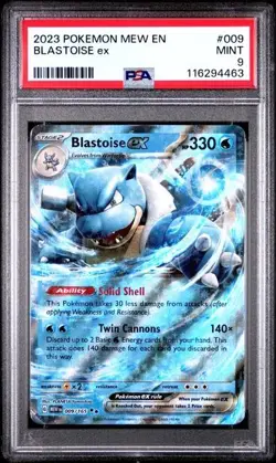 2023 Pokemon MEW 151 BLASTOISE EX #009/165 PSA 9 Mint - Image 1