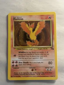 1999 Pokemon Fossil Moltres Holo Rare #12/62 - Image 1
