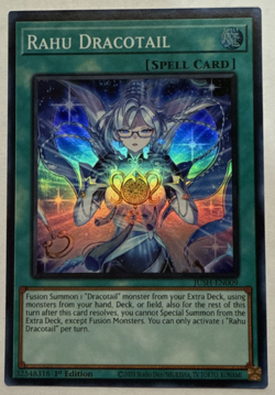 Yugioh! - Rahu Dracotail - JUSH-EN009 - Super Rare - 1'st Ed. NM - Image 1