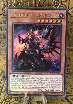 Fiendsmith Engraver (UR) RA04-EN049 Quarter Century Stampede 1st Ed. Yugioh! NM - Image 1