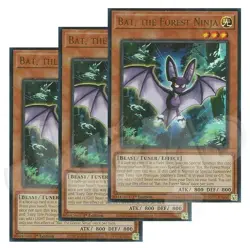 Yugioh - Bat, the Forest Ninja x 3 - 1st Edition Ultra Rare NM - Free Holo Card - Image 1