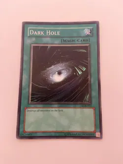 Yugioh Dark Hole (Magic) LOB-052 Super Rare - OG Print MP/HP - Image 1