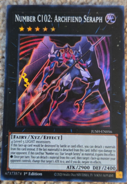 Yugioh! - Number C102: Archfiend Seraph JUSH-EN056 - Super Rare - 1'st Ed. NM - Image 1