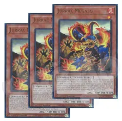 Yugioh - Jurrac Megalo x 3 - 1st Edition Ultra Rare NM - Free Holo Card - Image 1