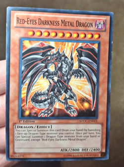 YU-GI-OH! TCG RED-EYES DARKNESS METAL DRAGON 1ST EDITION CARD,SDDC-EN013 - Image 1