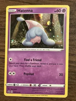 Hatenna Swirl HOLO Pokemon Card SWSH040 25th Anniversary General Mills Promo TCG - Image 1