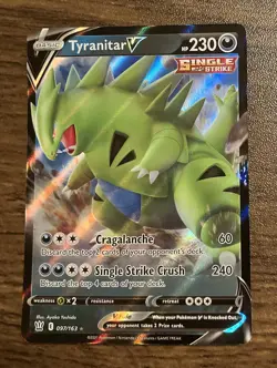 Tyranitar V 97/163 - NM Near Mint Battle Styles Full Art Ultra Rare Pokemon Card - Image 1