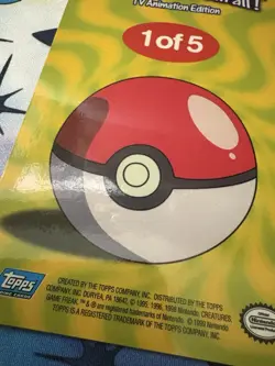 Pokemon Pikachu TV Animation Edition 1999 1 of 5 Collectible Jumbo Topps Card NM - Image 3