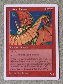 MAGIC THE GATHERING MTG 5TH EDITION SHIVAN DRAGON 1997 NM #267 CARD NON-FOIL CCG - Image 1