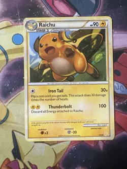 Pokemon Card Raichu 19/30 Common HGSS Trainer Kit Gyarados Raichu Deck LP - Image 1