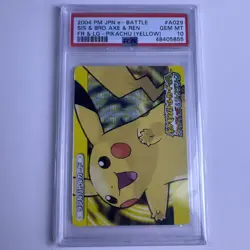 2004 Pokemon Japanese E - Battle Sis Bro Axe Ren Fr Lg PSA 10 Pikachu Yellow - Image 1