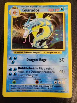 Pokemon TCG Gyarados 006/102 Base Set Holo 1999 - Image 1