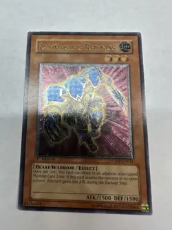 Yugioh TCG Rampaging Rhynos (UTR) CDIP-EN031 Cyberdark Impact 1st Edition - Image 1
