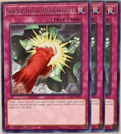 Yugioh - 3x Super Rush Recklessly - JUSH-EN055 - Rare - 1'st Ed. - NM/M - Image 1