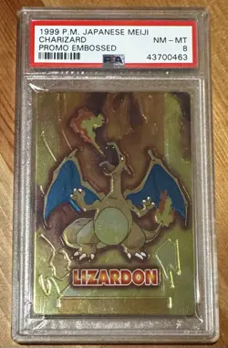 1999 Pokemon Japanese Meiji Promo Embossed LIZARDON Charizard PSA 8 NM-Mint Card - Image 1