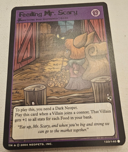 FEEDING MR. SCARY Neopets TCG Battle of Meridell Common Card # 123/140, 2004 - Image 1
