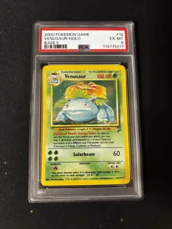 2000 Venusaur #18 Base Set 2 SWIRL Holo Pokemon Card Rare PSA 6 Fresh Slab - Image 1