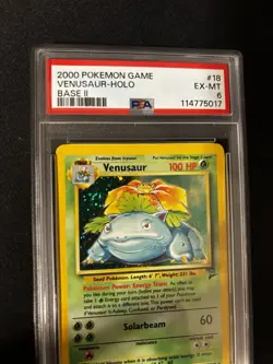 2000 Venusaur #18 Base Set 2 SWIRL Holo Pokemon Card Rare PSA 6 Fresh Slab - Image 4