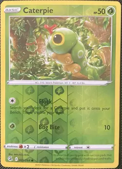 Caterpie 001/264 Swsh08: Fusion Strike Reverse Holo - Pokemon Card - Image 1