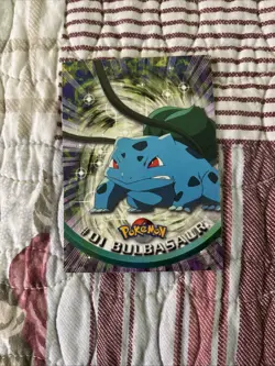 Topps Series 1 Holo Bulbasaur 01 Near Mint -Holo Pokemon Card- Black Logo (6s) - Image 4