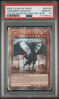 Judgment Dragon RA03-EN196 YuGiOh Quarter Century Secret Rare PSA 10 English 1st - Image 1