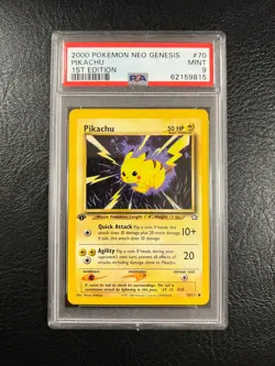 Pokemon Neo Genesis #70 - Pikachu - MINT - 1st Edition - PSA 9! - Image 1