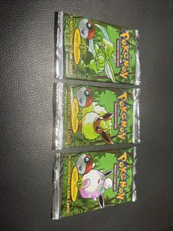 UNGRADED POKEMON JUNGLE 1ST FIRST EDITION BOOSTER PACK ART SET Sealed Complete - Image 1