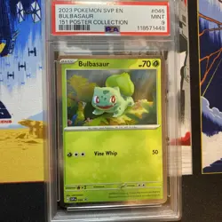 POKEMON BULBASAUR BLACK STAR PROMO 046 151 POSTER COLLECTION PSA 9 MINT - Image 1