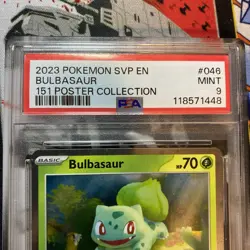 POKEMON BULBASAUR BLACK STAR PROMO 046 151 POSTER COLLECTION PSA 9 MINT - Image 3