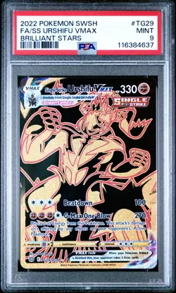 PSA 9 MINT 2022 POKEMON SWORD & SHIELD BRILLIANT STARS #TG29 FA/SS URSHIFU VMAX - Image 1