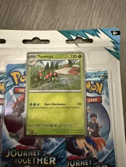 Pokemon Journey Together 3 Pack Blister (Yanmega) Factory Sealed - Image 2