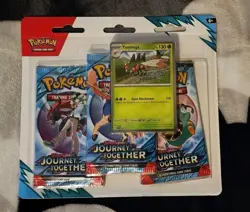 Pokemon Journey Together 3 Pack Blister (Yanmega) Factory Sealed - Image 1