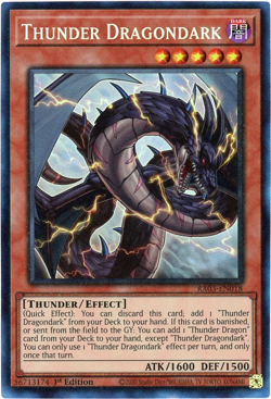 Yugioh! Thunder Dragondark RA03-EN018 - Prismatic Collector's Rare (PCR) NM/M - Image 1