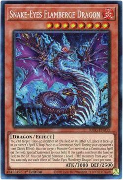Yugioh! Snake-Eyes Flamberge Dragon RA03-EN033 Prismatic Collector's Rare PCR NM - Image 1