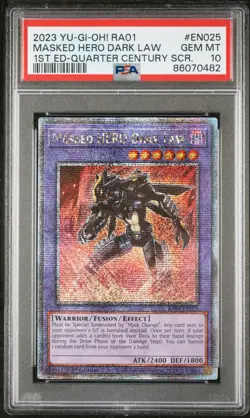 Yugioh - PSA 10 - Masked HERO Dark Law - QCR - RA01-EN025 - MINT - Image 1