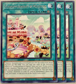 Yugioh - 3x Yummyusment☆Mignon - JUSH-EN023 - Rare - 1'st Ed. - NM/M - Image 1