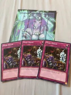 Yugioh 3x MIND DRAIN Trap Common LTGY-EN079 1st Edition Light Play - Image 1