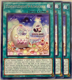 Yugioh - 3x Yummyusment Acroquey - JUSH-EN024 - Rare - 1'st Ed. - NM/M - Image 1