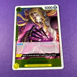 OP10-109 Basil Hawkins Rare English One Piece TCG Card OP10 Royal Blood TCG - Image 1