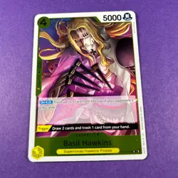 OP10-109 Basil Hawkins Rare English One Piece TCG Card OP10 Royal Blood TCG - Image 2